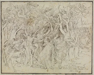Dante i Wergiliusz w lesie samobójców (Piekło Dantego, pieśń 13)