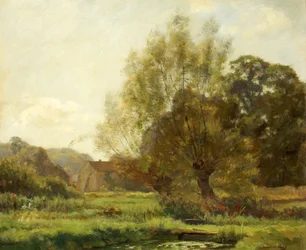 Bibury, Stawy rybne (olej na płótnie)
