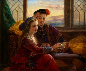 Edward VI i Lady Jane Grey (olej na pokładzie)
