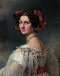 Portret Augustyna Malarstwo Josepha Karla Stielera (1781-1858) XIX-wieczne Monachium. Zamek De Nymphenburg
