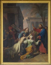 Zmartwychwstanie syna wdowy z Naim. Olej na płótnie Jacques Chabord (1786-1848). Nawa katedry Sens