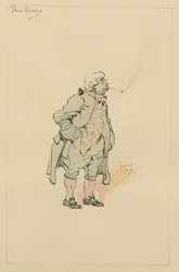 Phil Parkes, ok. 1920 (pióro i atrament z toaletą na papierze)