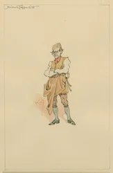 Simon Tappertit, ok. 1920 (pióro i atrament z toaletą na papierze)