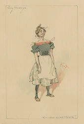 Tilly Slowboy - The Cricket on the Hearth, ok. 1920 (pióro i atrament z toaletą na papierze)
