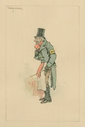 Trotty Veck - The Chimes, ok. 1920 (pióro i atrament z toaletą na papierze)