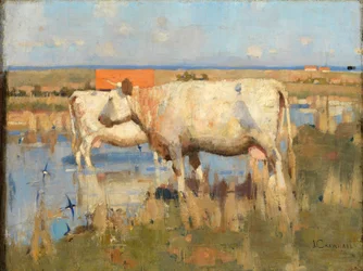 Krajobraz z bydłem, ok. 1883-85 (olej na płótnie)