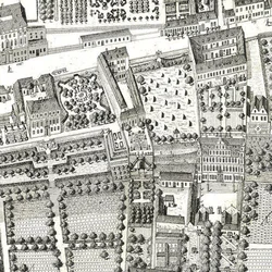 Fragment mapy Wiednia przedstawiającej 135 Alsergrund, gdzie Mozart i jego rodzina mieszkali w 1788 roku (akwaforta i grawerowanie)