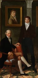 Portret przyjaźni artystów François Wynckelman, François van der Donckt i Joseph Odevaere (olej na płótnie)