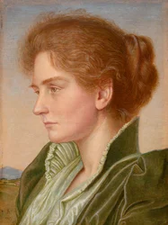 Gertrude Southall (akwarela z kolorem ciała i gumą arabską, wzmocniona złotem)