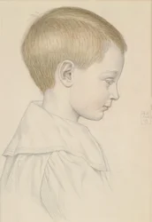 Szkic głowy chłopca, 1906 (ołówek i wc na papierze)