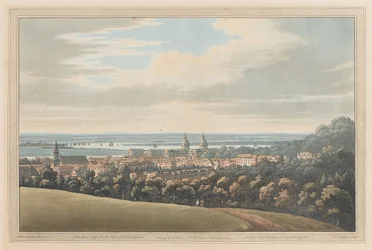 Widok na Greenwich i Down the River, 1795 (akwatinta)