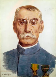 Pierwsza wojna światowa (1914-1918): „” Portret Marechala Josepha Simona Gallieniego (1849-1916)”” Obraz Josepha Felixa Bouchora (1853-1937) 1915 nd. 0,33 x 0,24 m²