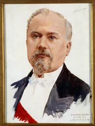 Portret Raymonda Poincarego (1860-1934) Prezydenta Republiki. Obraz Josepha-Felixa Bouchora (1853-1937) Słońce XX wieku. 0,33x0,24m Uwaga! Korzystanie z tej pracy może wiązać się z prośbą o autoryzację strony trzeciej lub dodatkowymi opłatami