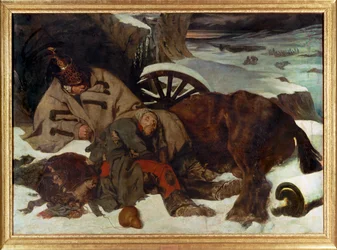 Episode de la retraite de Moscou - Scena francuskiego odwrotu spod Moskwy (obraz na płótnie)