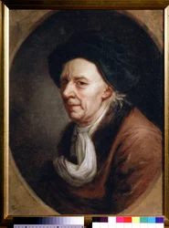 ""Portret Leonharda Eulera (1707-1783), Swiss Mathematician"" Malarstwo Josepha Friedricha Augusta Darbesa (1747-1810) XVIII wiek Wymiary 61,3x47,3 cm Państwowa Galeria Trietiakowska, Moskwa Rosja