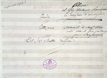 Pierwsza strona partytury menueta w Armida J. Haydna (1821)