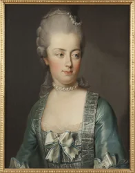 Portret arcyksiężnej Marii Antoniny Austrii (1755-1793), królowej Francuzów, autorstwa Hickela, Josefa (1736-1807). Olej na płótnie. Wymiar : 65x50 cm. Muzeum Narodowe w Sztokholmie