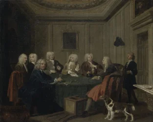 Klub dżentelmenów, ok. 1730 (olej na płótnie)
