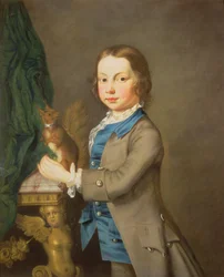 Portret chłopca z wiewiórką, XVIII w.