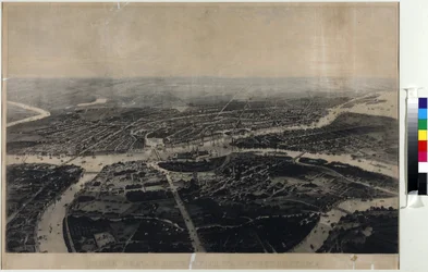 Panorama Petersburga i okolic z lotu ptaka - Iosif Iosifovich Charlemagne (1824-1870). Aquatint, II poł. XIX w. Państwowe Muzeum Historii Sankt Petersburga