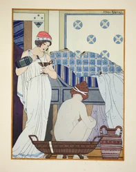 Siedzisko kąpielowe, ilustracja z „Dzieł Hipokratesa”, 1934