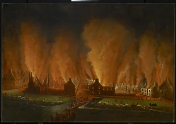 Pożar w dzielnicy Saint-Jean, widziany patrząc na zachód, 1848