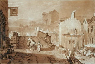Morpeth, Northumberland, grawerowane przez Charlesa Turnera (1773-1857) opublikowane 1808 (grafika)