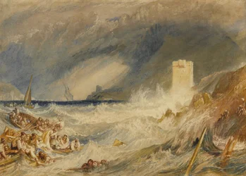 Wejście do portu Fowey w Kornwalii, ok. 1827 r.