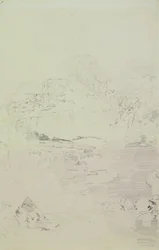 Falls of the Clyde, ok. 1801 (ołówek na papierze)