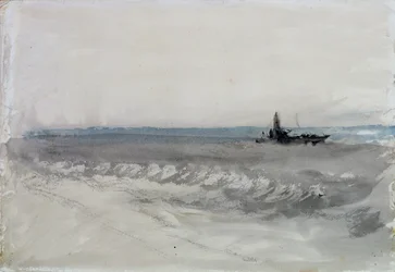 Morze szare, łódź płynąca na lądzie, ok. 1840 (akwarela na papierze)