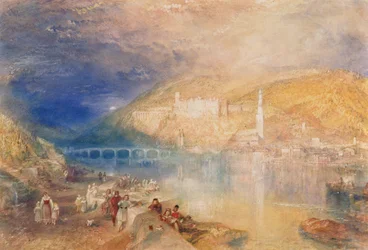Heidelberg: Zachód słońca, ok. 1840-42 (akwarela i bodycolor na papierze)