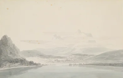 Pejzaż, wg Johna Roberta Cozensa (1752-99) (ołówek i akwarela na papierze)