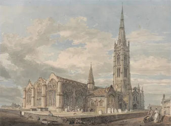 Widok kościoła w Grantham od północnego wschodu, Lincolnshire