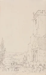 Kruchta Południowa i Wieża Niezidentyfikowanego Kościoła, ok. 1790-95 (ołówek na papierze wykładanym)