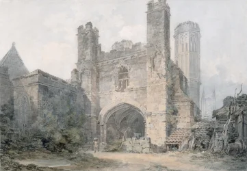 Brama św. Augustyna, Canterbury, ok. 1797 (z ołówkiem na papierze tkanym)