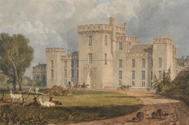 Widok na Hampton Court w Herefordshire od północnego zachodu