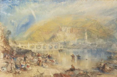 Widok na Heidelberg z tęczą