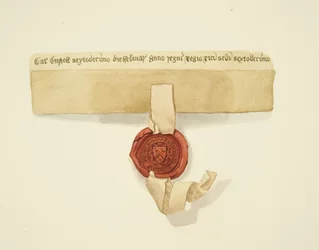 Pieczęć na dole aktu, ok. 1825 (ołówek i akwarela na papierze)