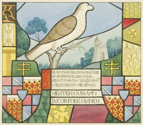 Witraż w kościele św. Marka - herb heraldyczny (akwarela na papierze)