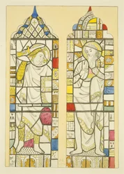 Witraż w oknie północnym, północny transept St Mary Redcliffe (akwarela na papierze)