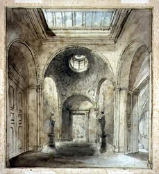 Przedpokój galerii rzeźb Sir Francisa Chantreya w Belgrave Place 30 projektu Sir Johna Soane