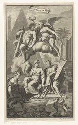 Herkules koronowany przez Wiktorię Voyage de C. le brun (tytuł na obiekcie) Strona tytułowa dla: Cornelis de Bruyn, Voyage au Levant, 1700