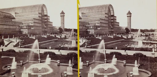 Kryształowy Pałac w Hyde Parku, ok. 1900 (zdjęcie czarno-białe)