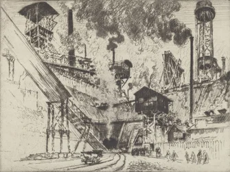 Usta kopalni, Ruhrort koło Oberhausen, 1910.