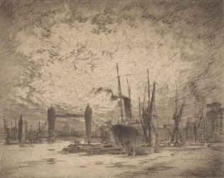 Tower Bridge, Wieczór, 1905.