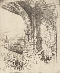 W obrębie promu, Cortlandt Street, Nowy Jork, 1919.