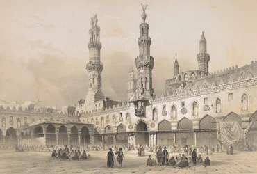 22. Dziedziniec meczetu el Ahzar, Kair, 1843.