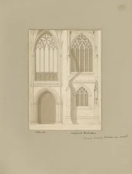 Wnętrze katedry w Lichfield - Chór: rysunek w sepii, [1819] (rysunek)