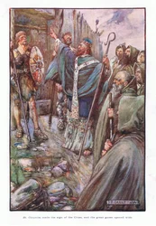 Św. Kolumba uczynił znak krzyża i wielkie bramy otworzyły się szeroko, 1910