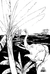 ilustracja przedstawiająca słonia autorstwa Kiplinga (rycina)